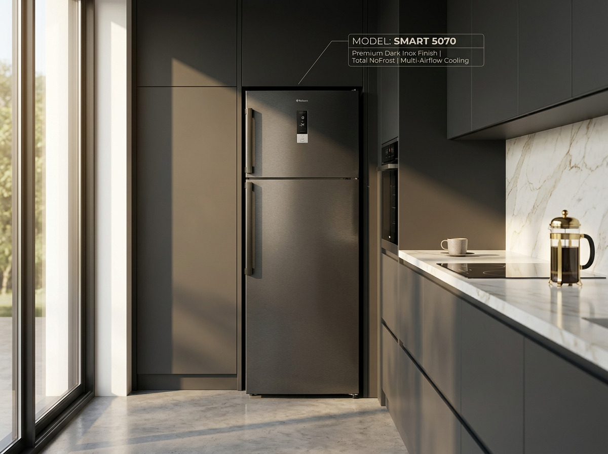 REFRIGERATEUR COMBINE 60CM DARK INOX 373L FOCUS